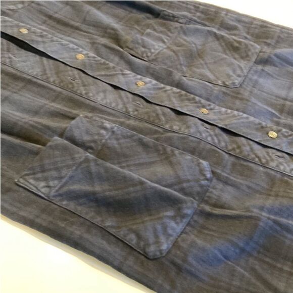 James Perse Blue And Black Plaid Cropped
Sleeve Button Front Mini Dress Size 2 - Picture 9 of 10